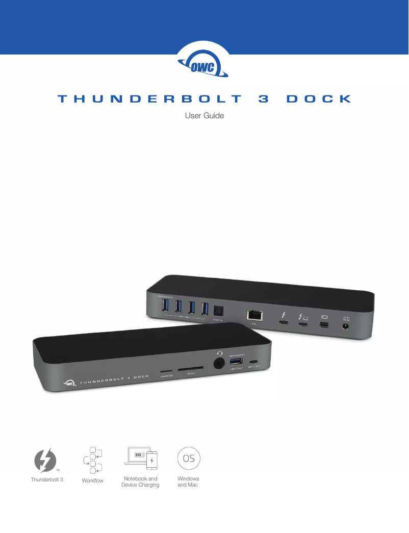 Page 1 of the manual User Manual OWC Thunderbolt 3 Dock