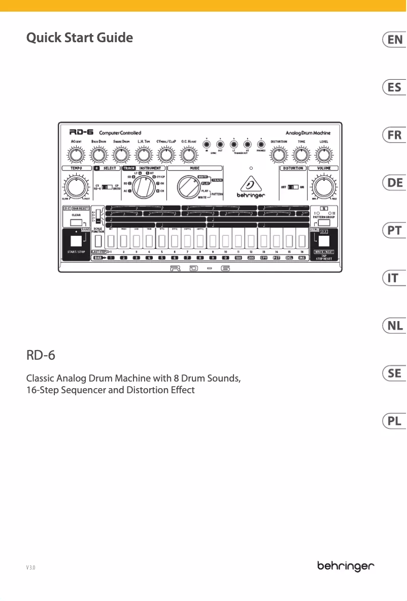 First page image of the manual for Rhythm Designer RD-6