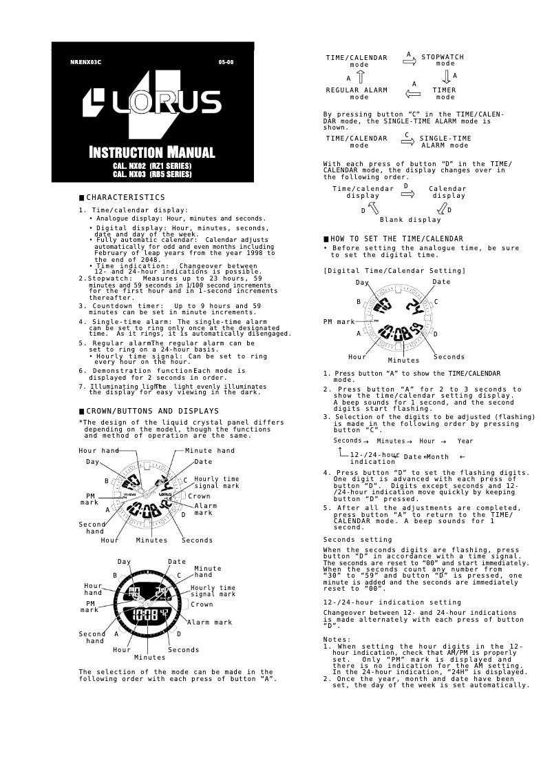 First page image of the manual for NX03