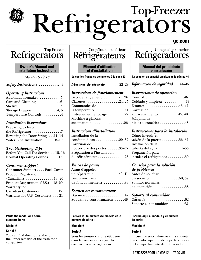Page 1 of the manual Installation Guide Hotpoint HTS18CBSRCC