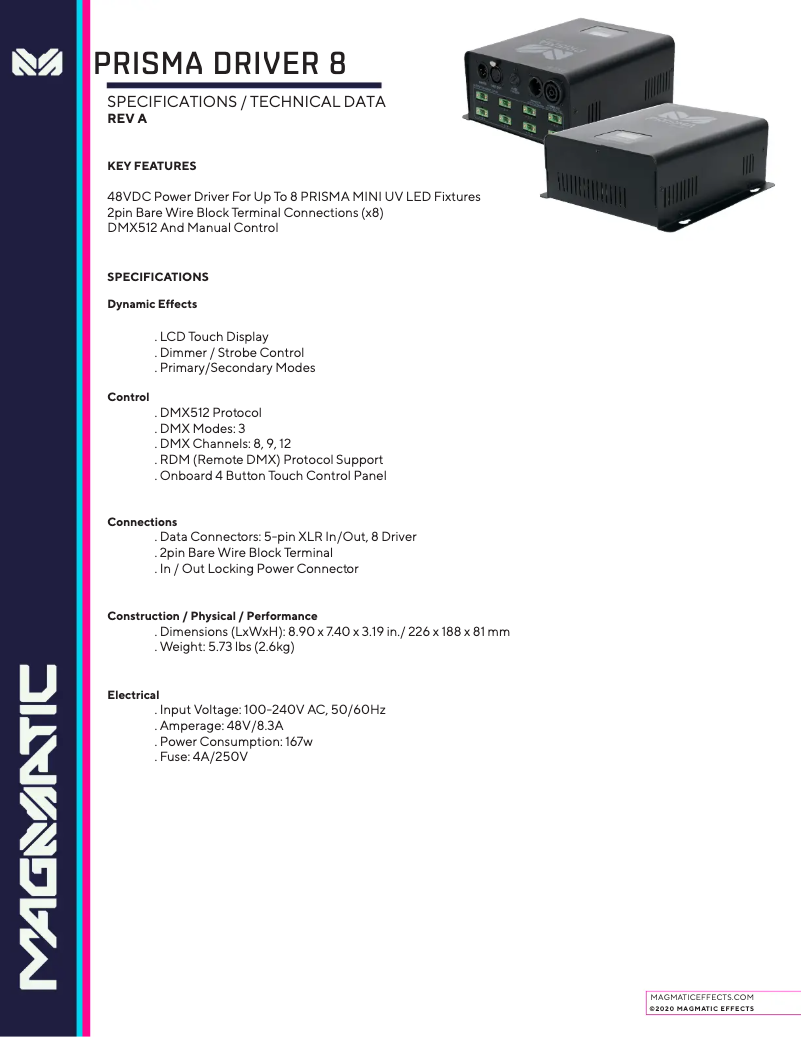 First page image of the manual for Prisma Driver 8