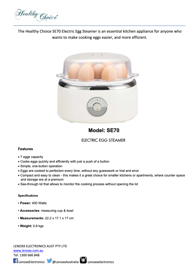 First page image of the manual for SE70