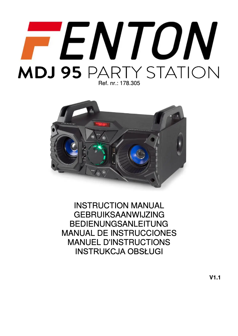 First page image of the manual for MDJ95
