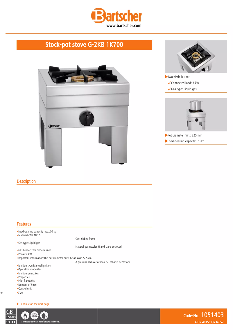 First page image of the manual for G-2KB 1K700