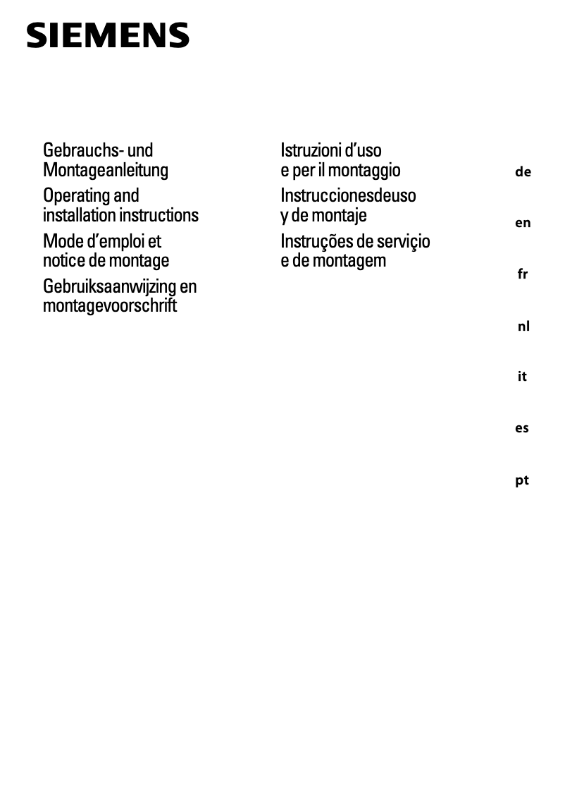 Page 1 of the manual User Manual Siemens LC657WA41