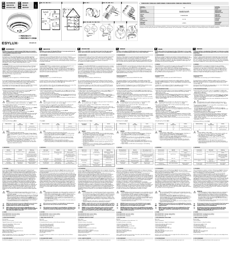 First page image of the manual for PROTECTOR K 9 V Lithium