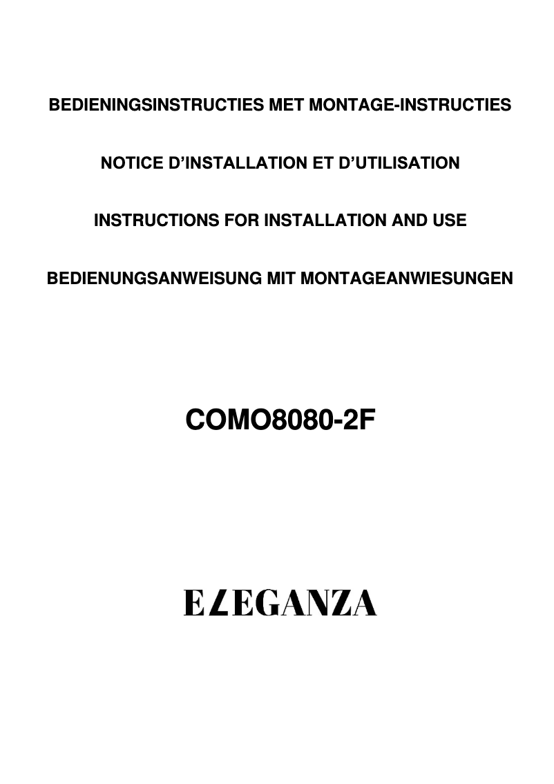 Page 1 of the manual User Manual Frilec COMO8080-2F