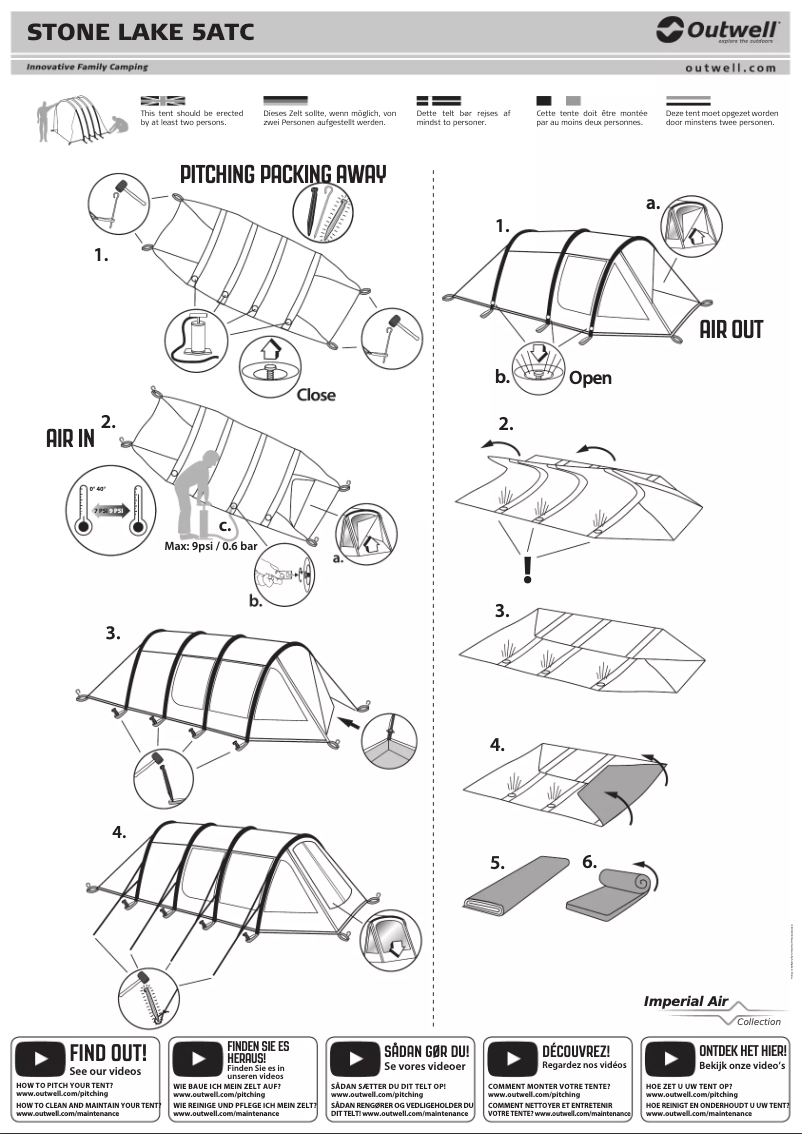 Page 1 of the manual User Manual Outwell Stone Lake 5ATC