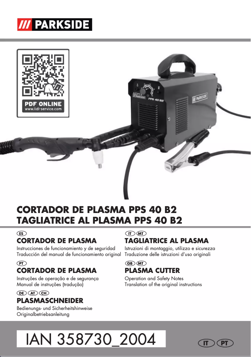 Page 1 of the manual User Manual Parkside PPS 40 B2