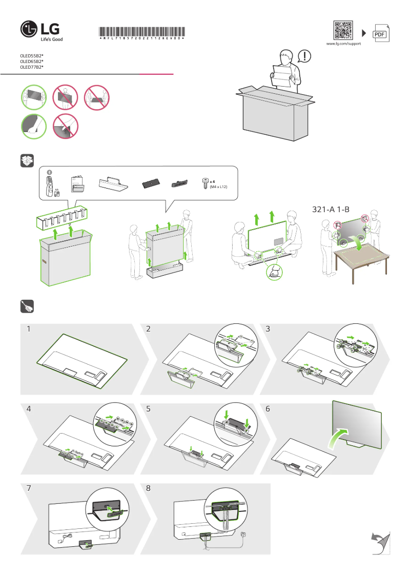 First page image of the manual for OLED77B26LA