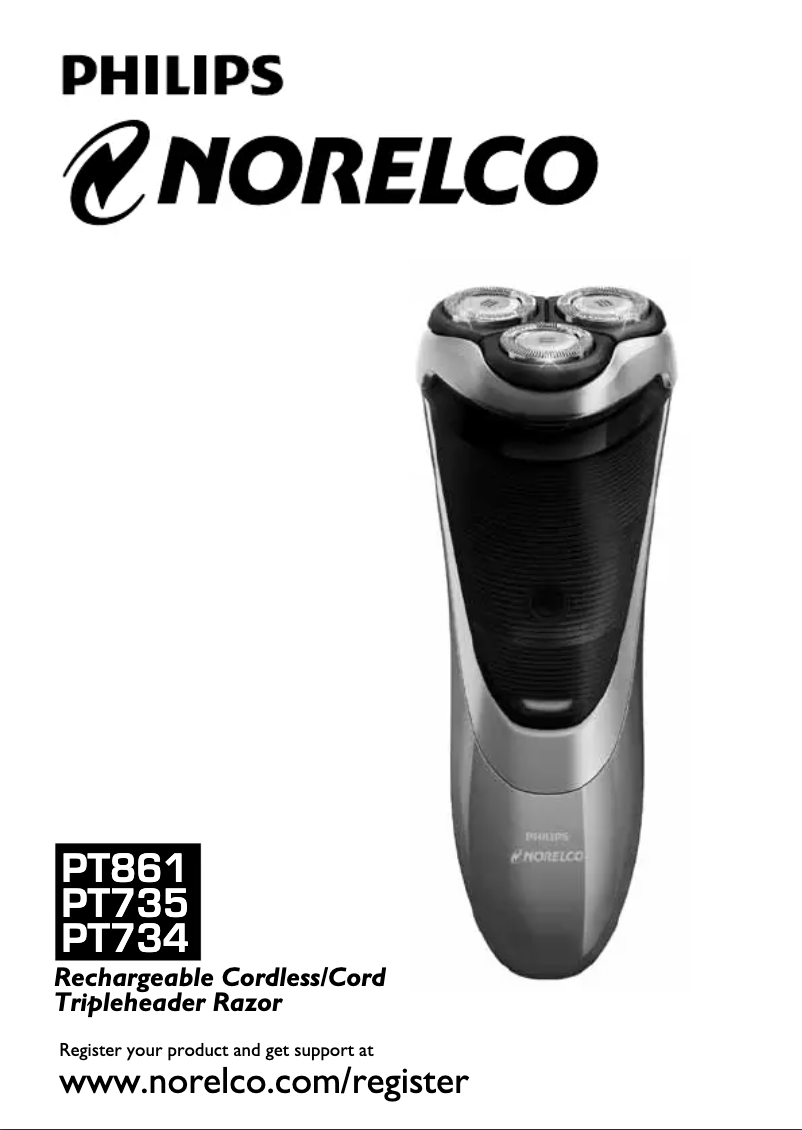 First page image of the manual for PT734