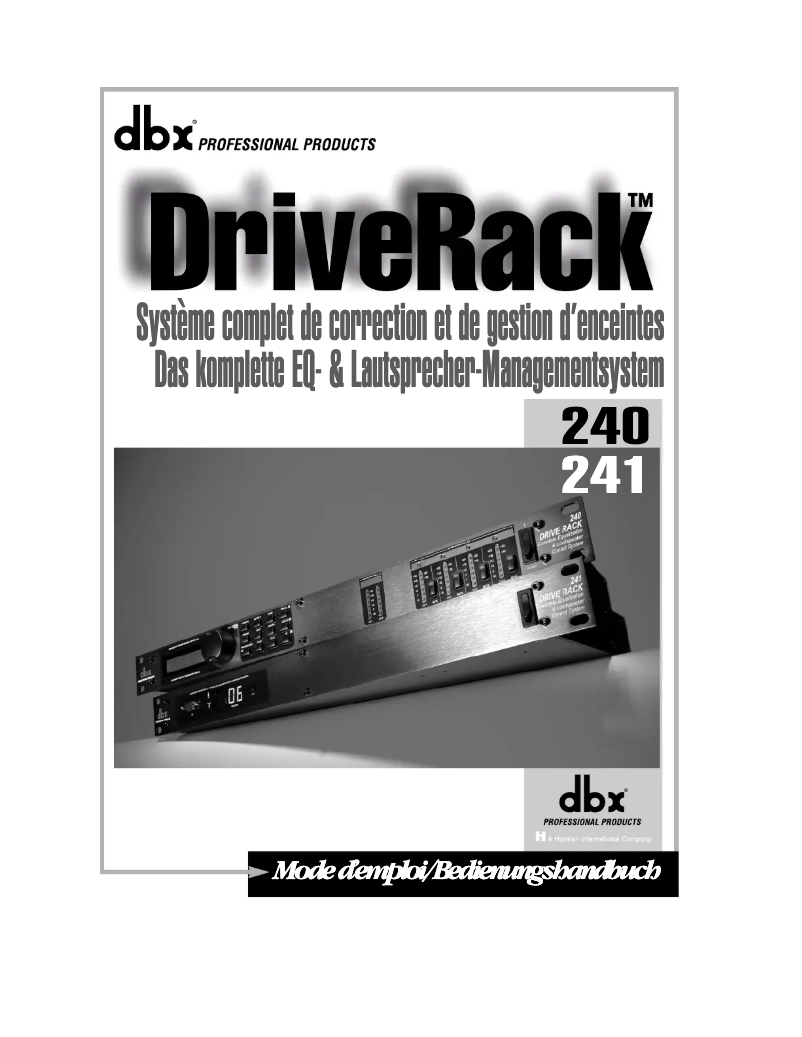 First page image of the manual for DriveRack 241