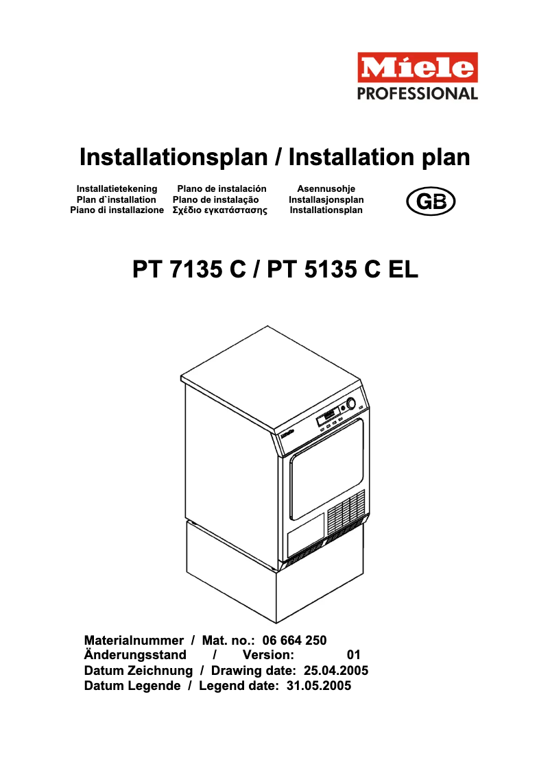First page image of the manual for PT 7135 C Vario