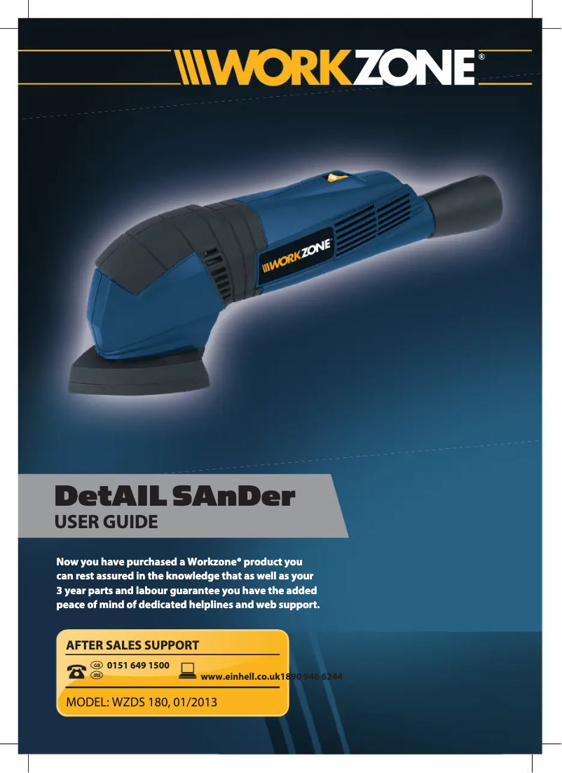 Page 1 of the manual User Manual Workzone WZDS 180
