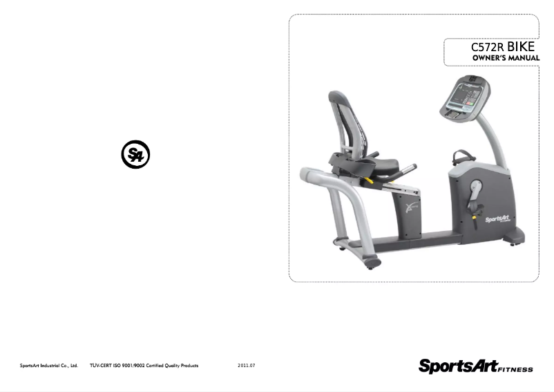 Page 1 of the manual User Manual SportsArt C572r