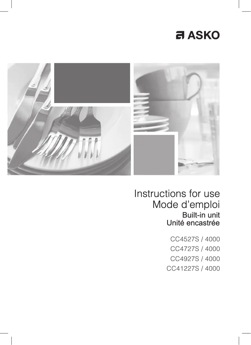Page 1 of the manual Installation Guide Asko CC4527S