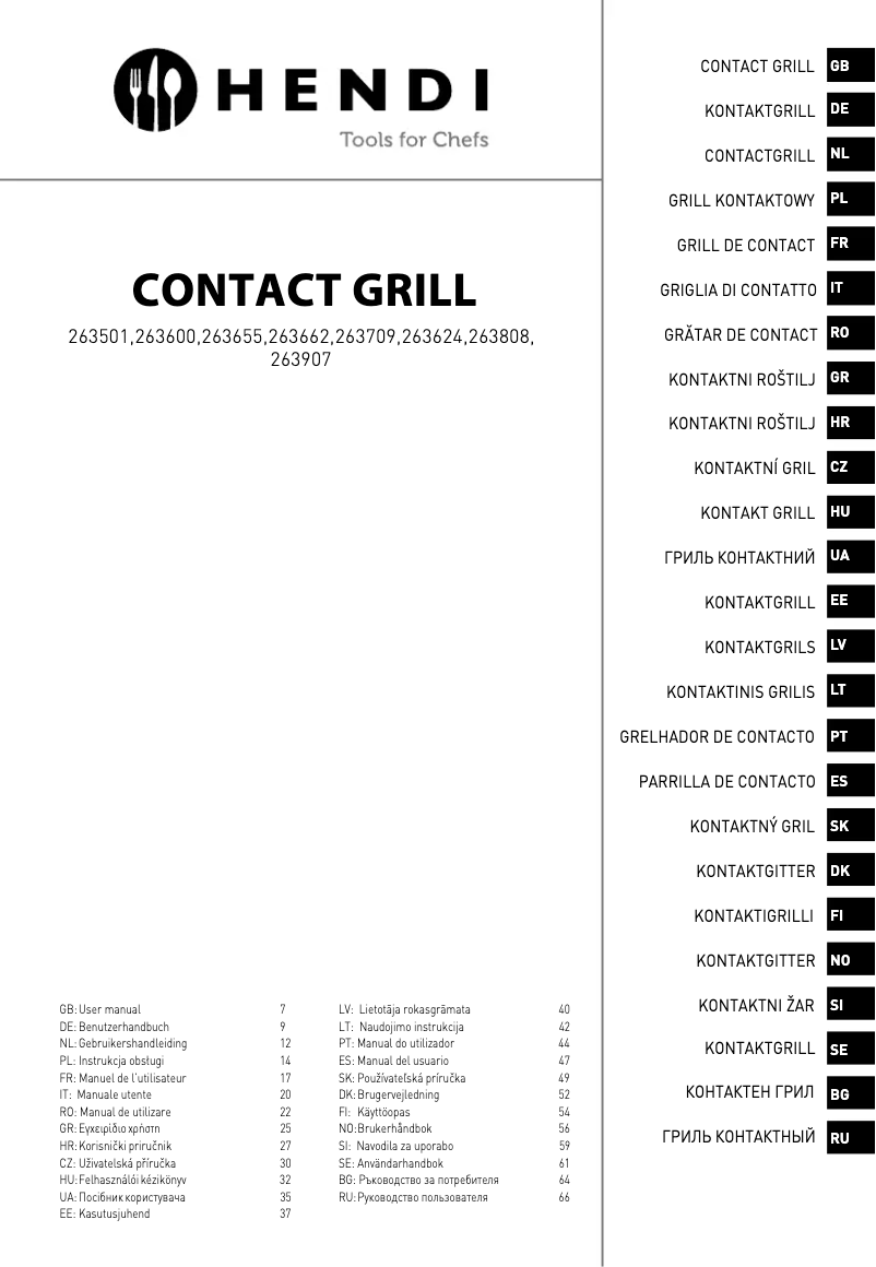 Page 1 of the manual User Manual Hendi 263709