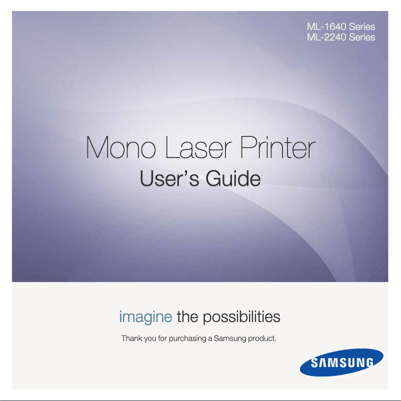 First page image of the manual for ML-1640/XSA