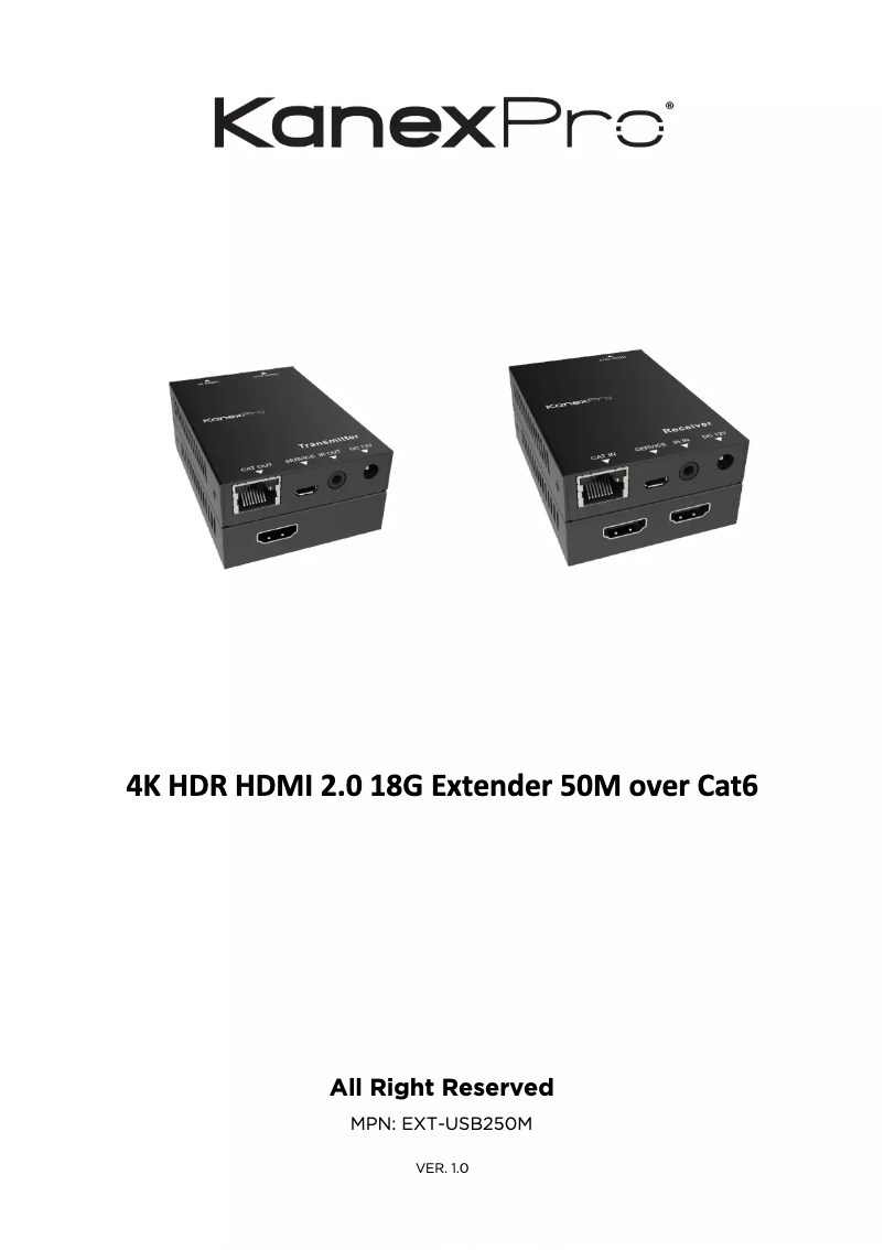 Image de la première page du manuel de l'appareil EXT-USB250M