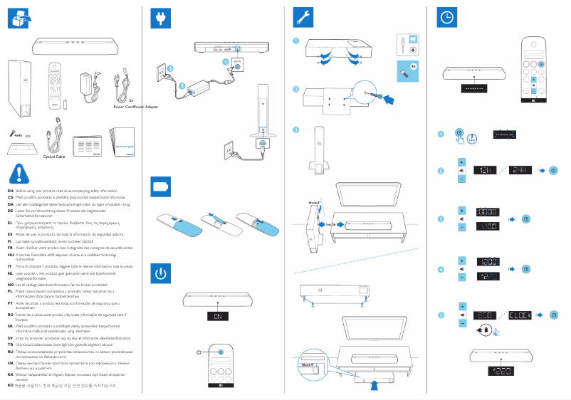 Page 1 of the manual Quick Start Guide Philips Fidelio B1