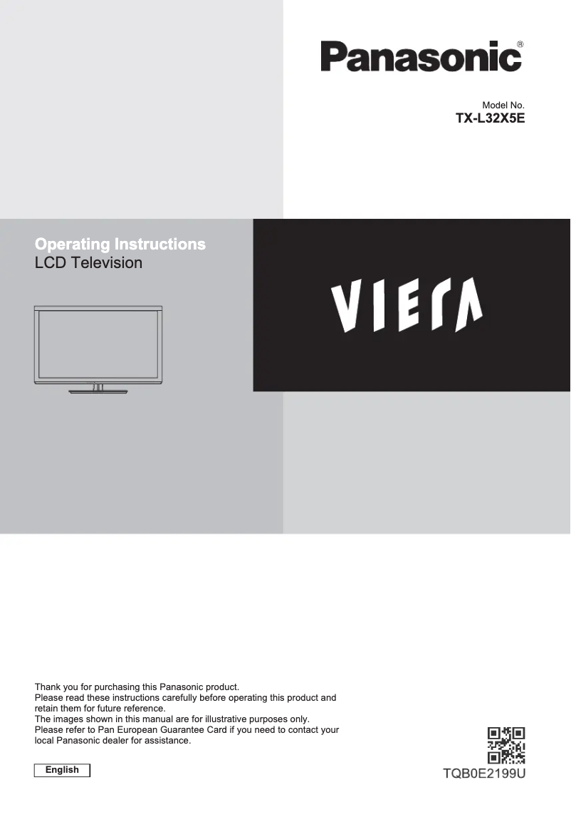 Page 1 of the manual User Manual Panasonic Viera TX-L32X5E