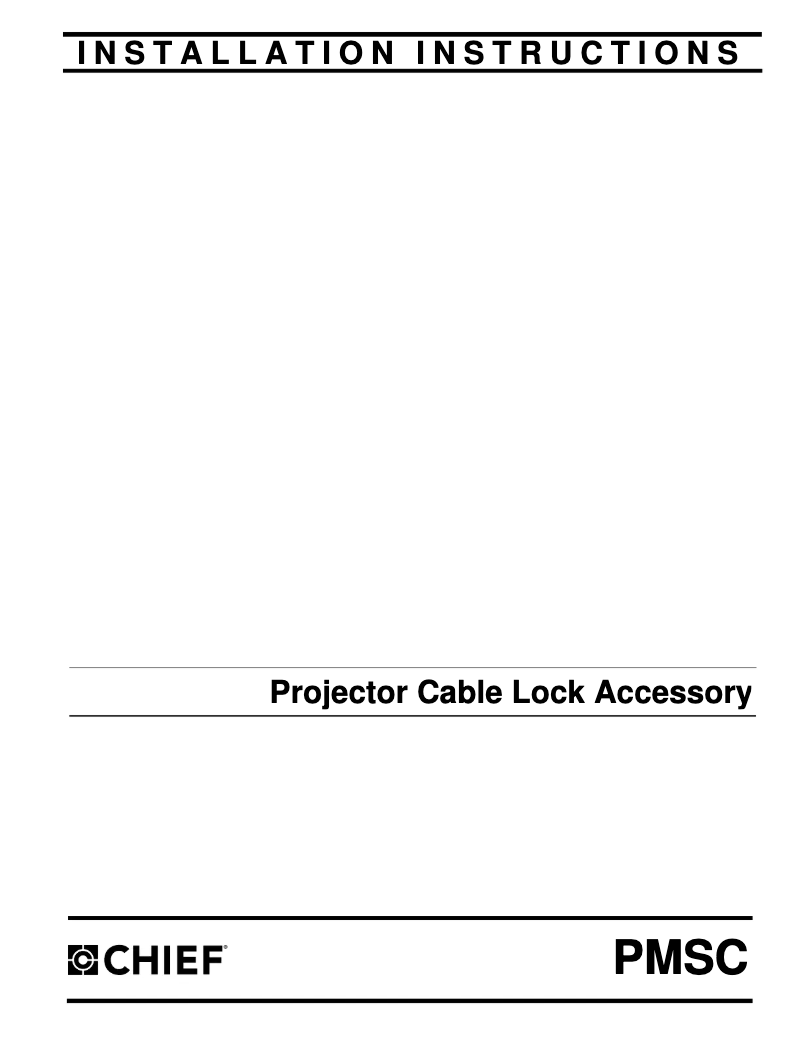 Page 1 of the manual User Manual Chief PMSC