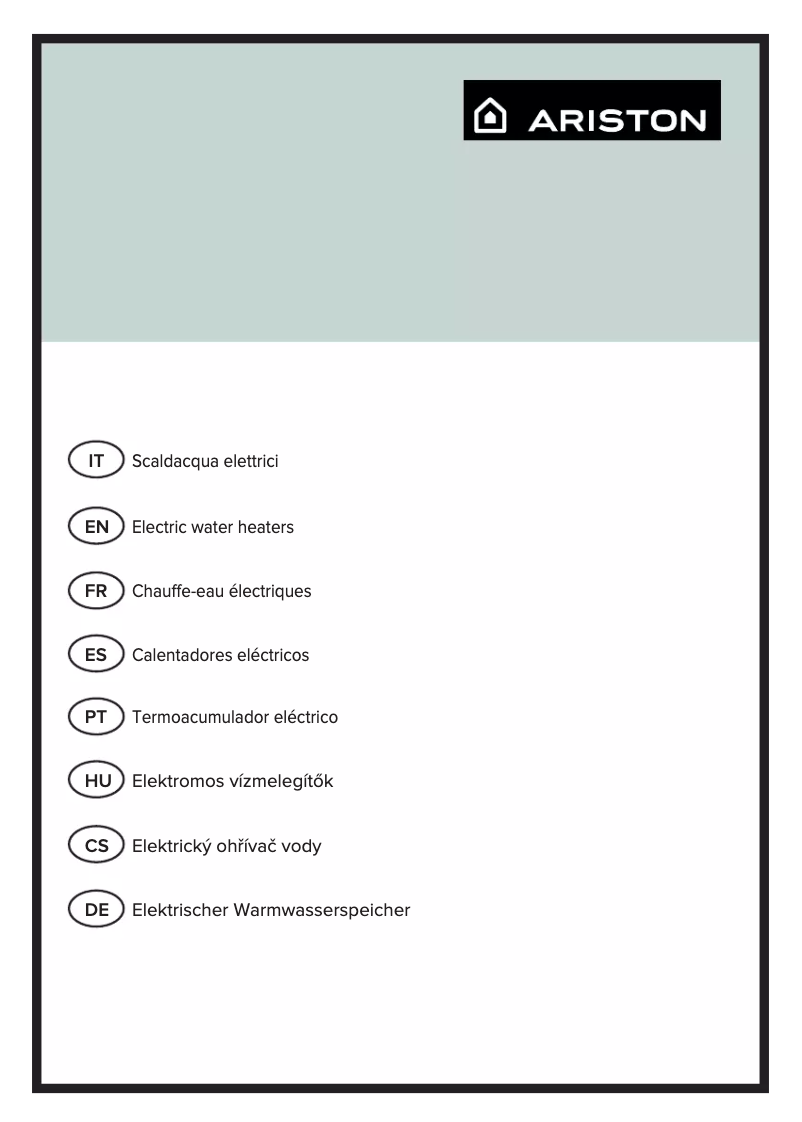 Page 1 of the manual User Manual Ariston Thermo VELIS 100