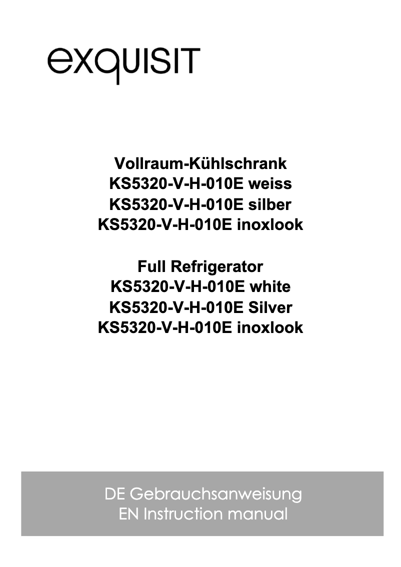 First page image of the manual for KS5320-V-H-010E