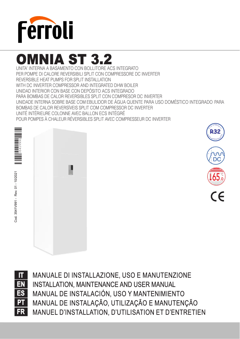 Page 1 of the manual User Manual Ferroli Omnia St 3.2