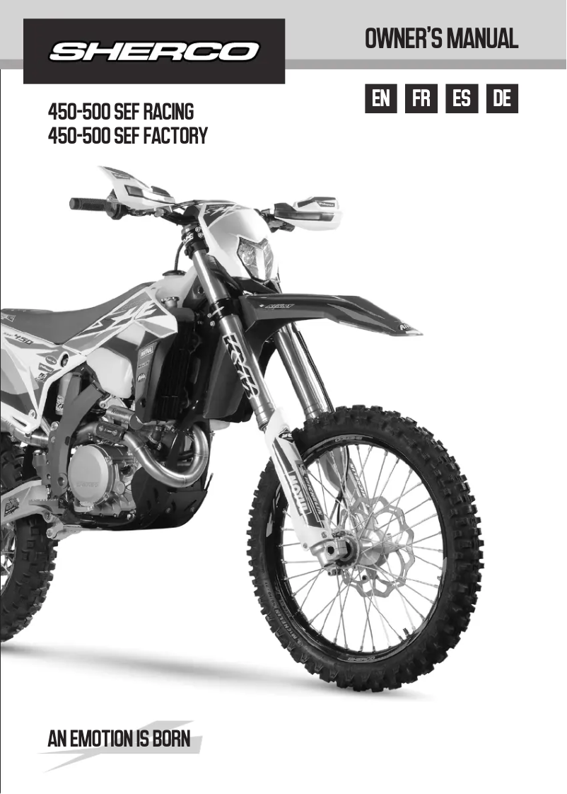 Page 1 of the manual User Manual Sherco 500 SEF (2021)