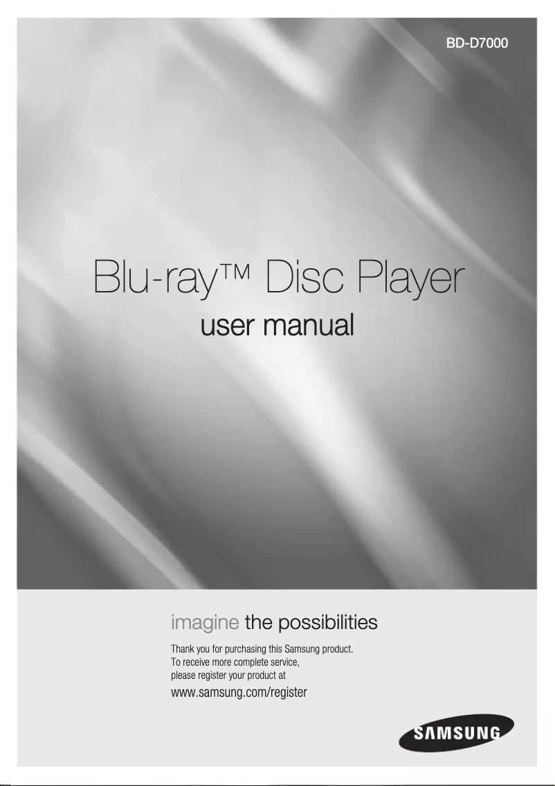 Page 1 of the manual User Manual Samsung BD-D7000