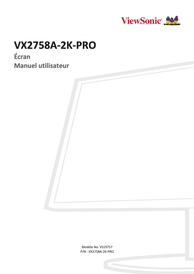 Image de la première page du manuel de l'appareil VX2758A-2K-PRO