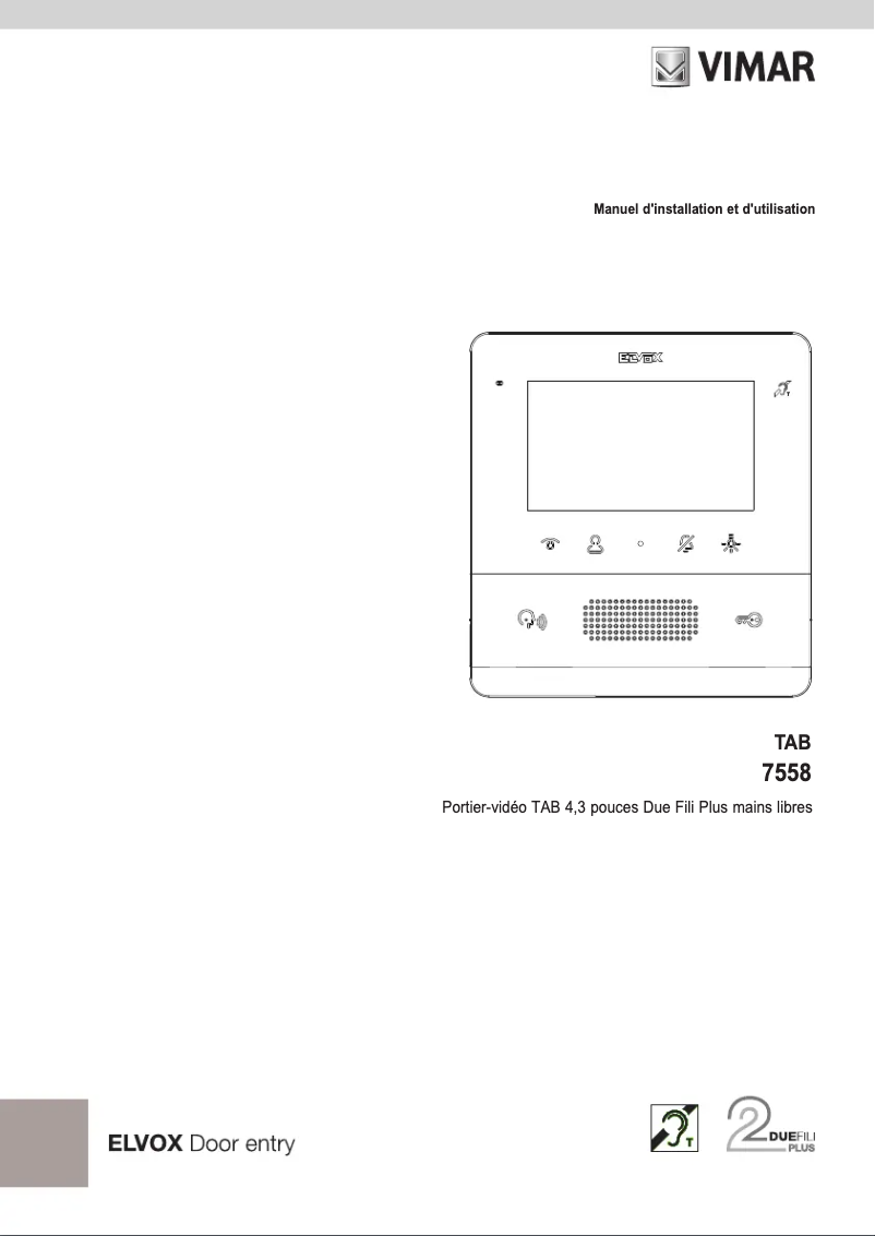 Page 1 of the manual User Manual Vimar ELVOX 7558