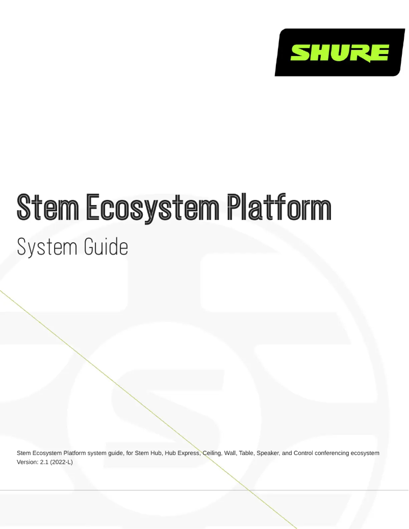 Page 1 of the manual User Manual Shure Stem Ceiling