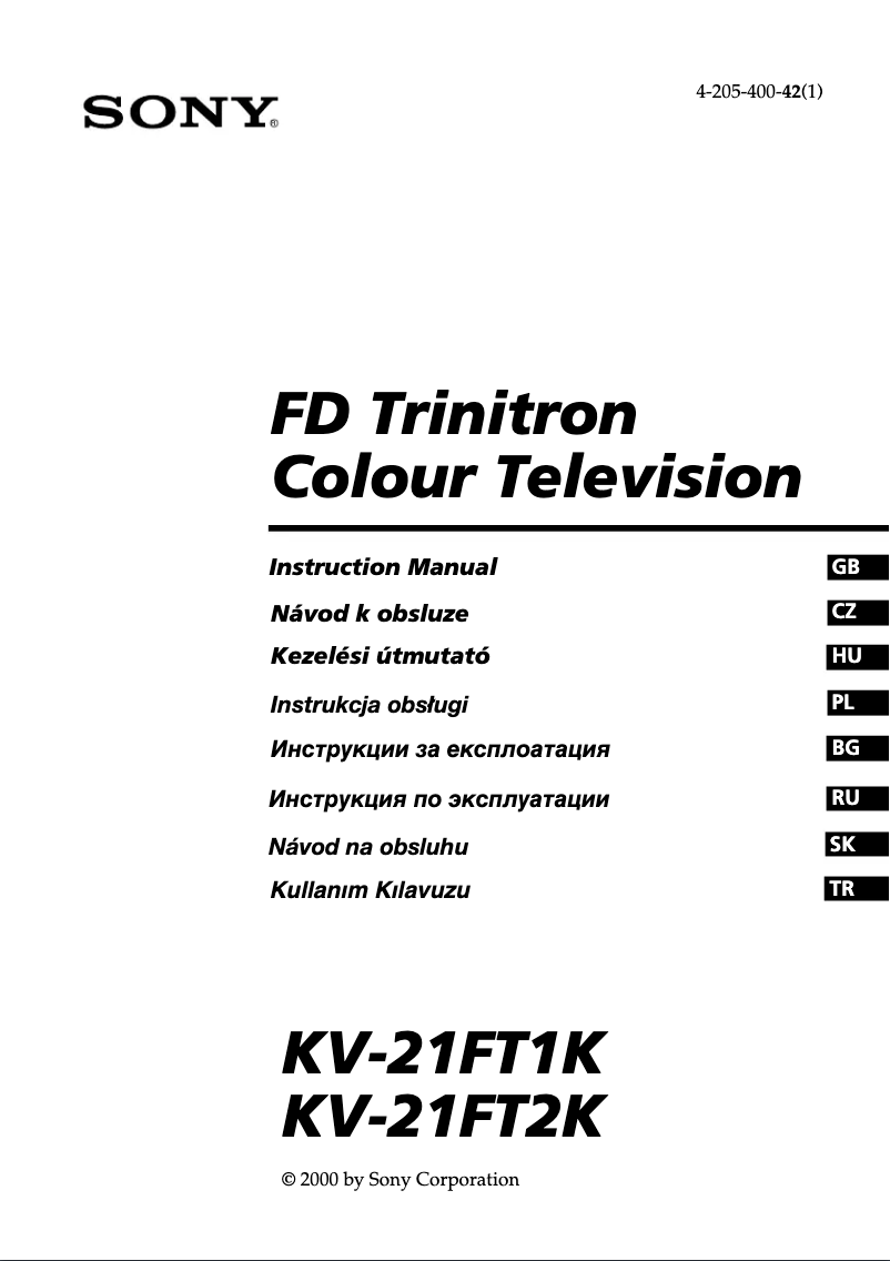 First page image of the manual for KV-21FT1K