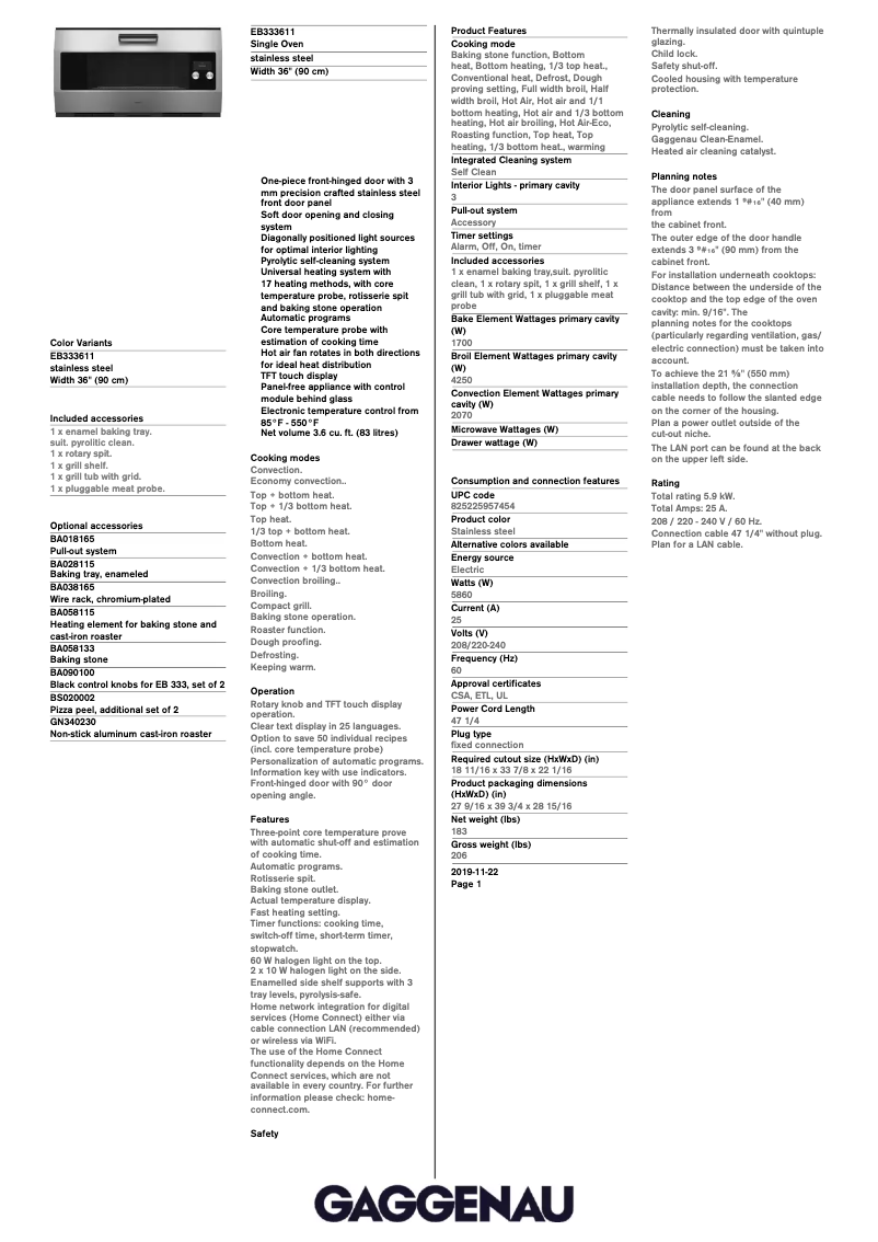 First page image of the manual for EB333611