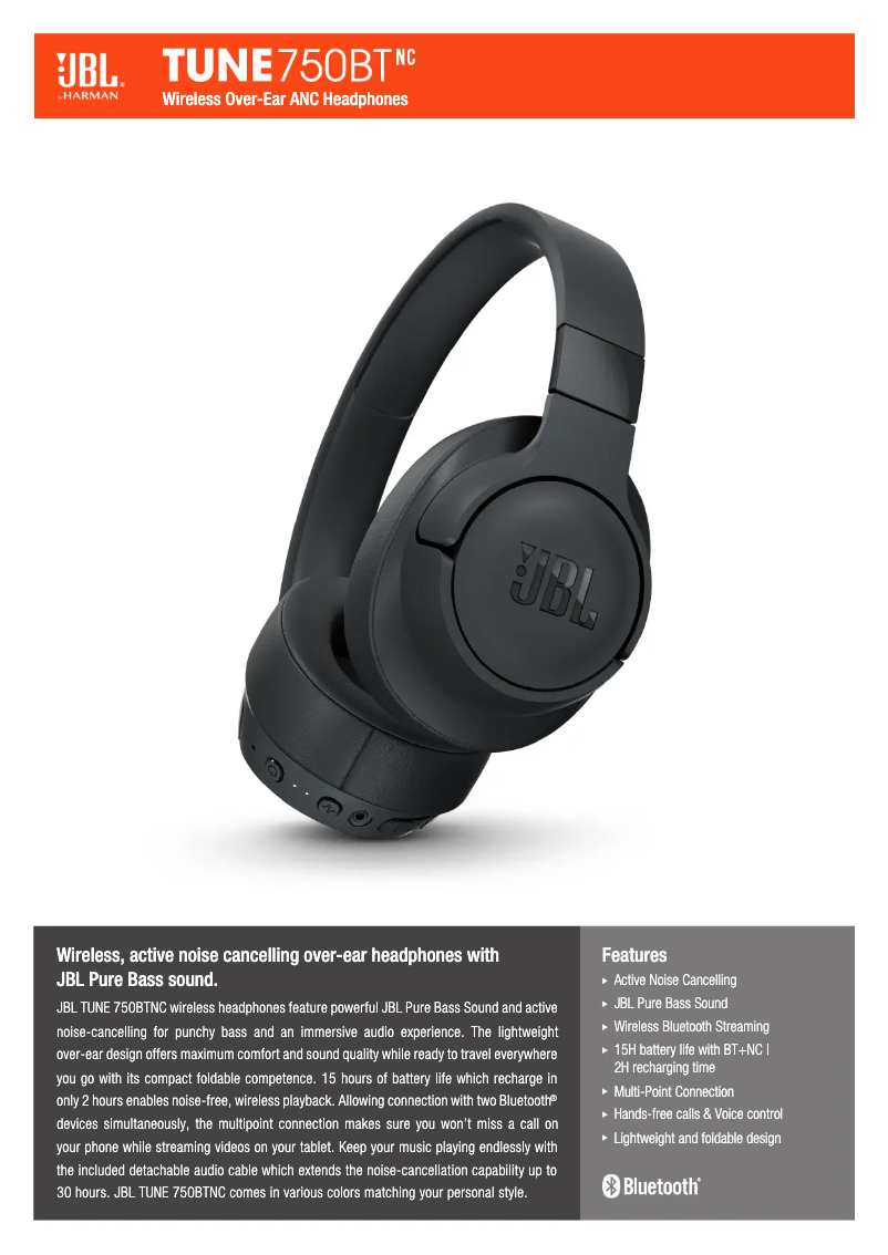 First page image of the manual for Tune 750BTNC