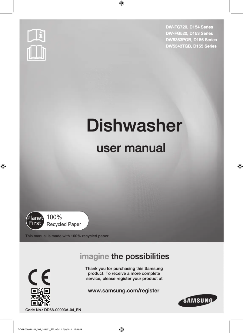 Page 1 of the manual User Manual Samsung DW-FG720L