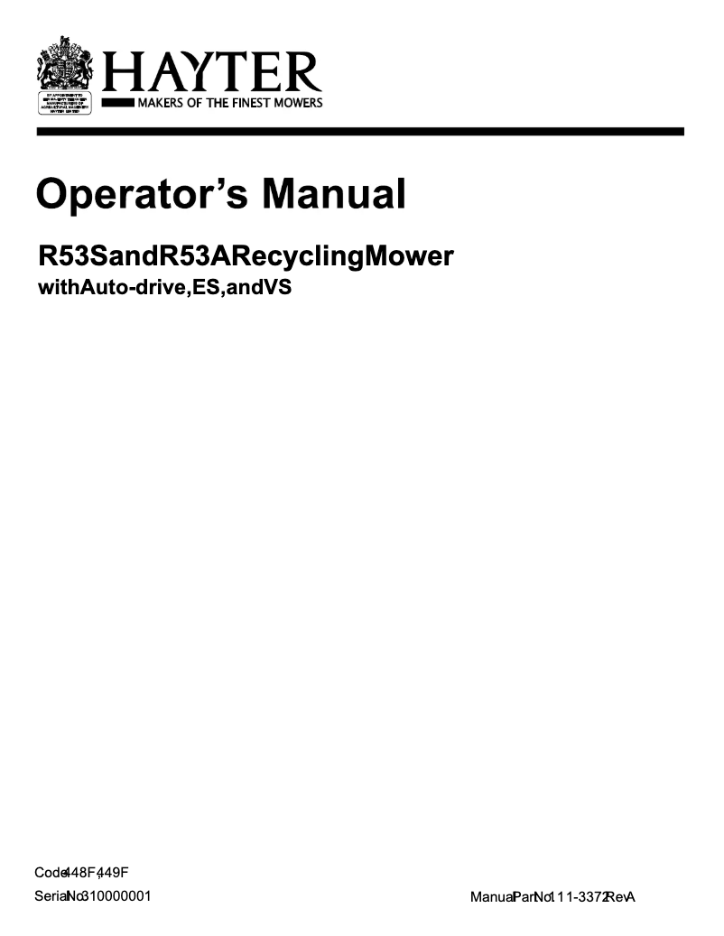 First page image of the manual for R53S