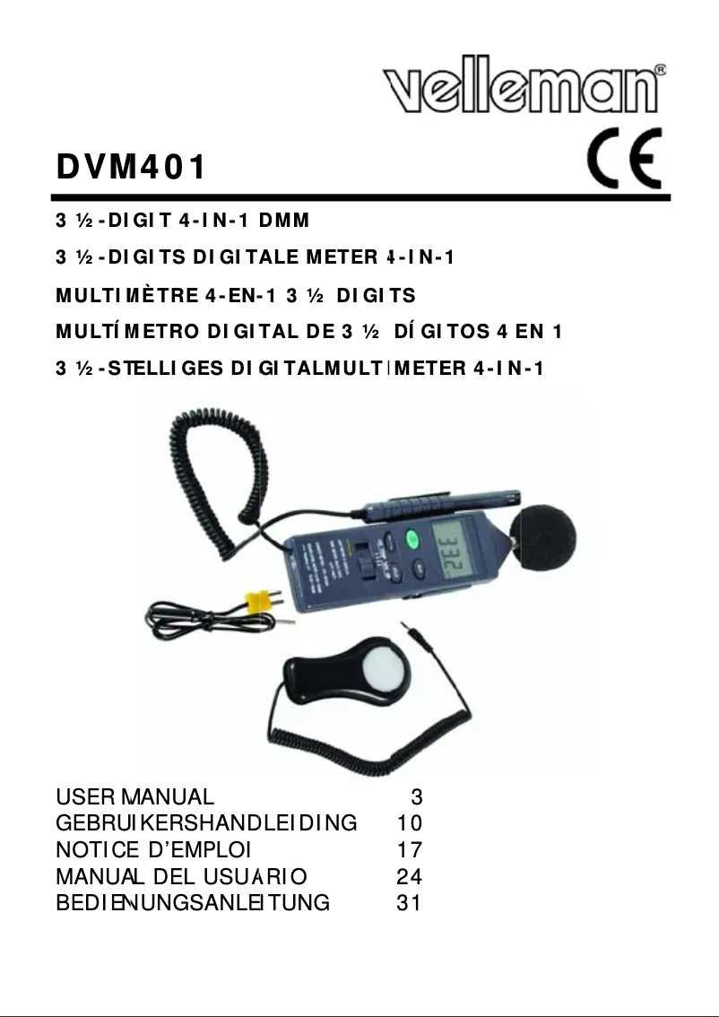 First page image of the manual for DVM401