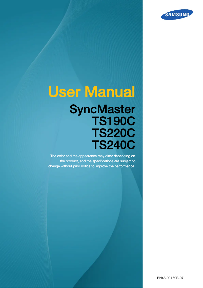 Page 1 of the manual User Manual Samsung TS190C