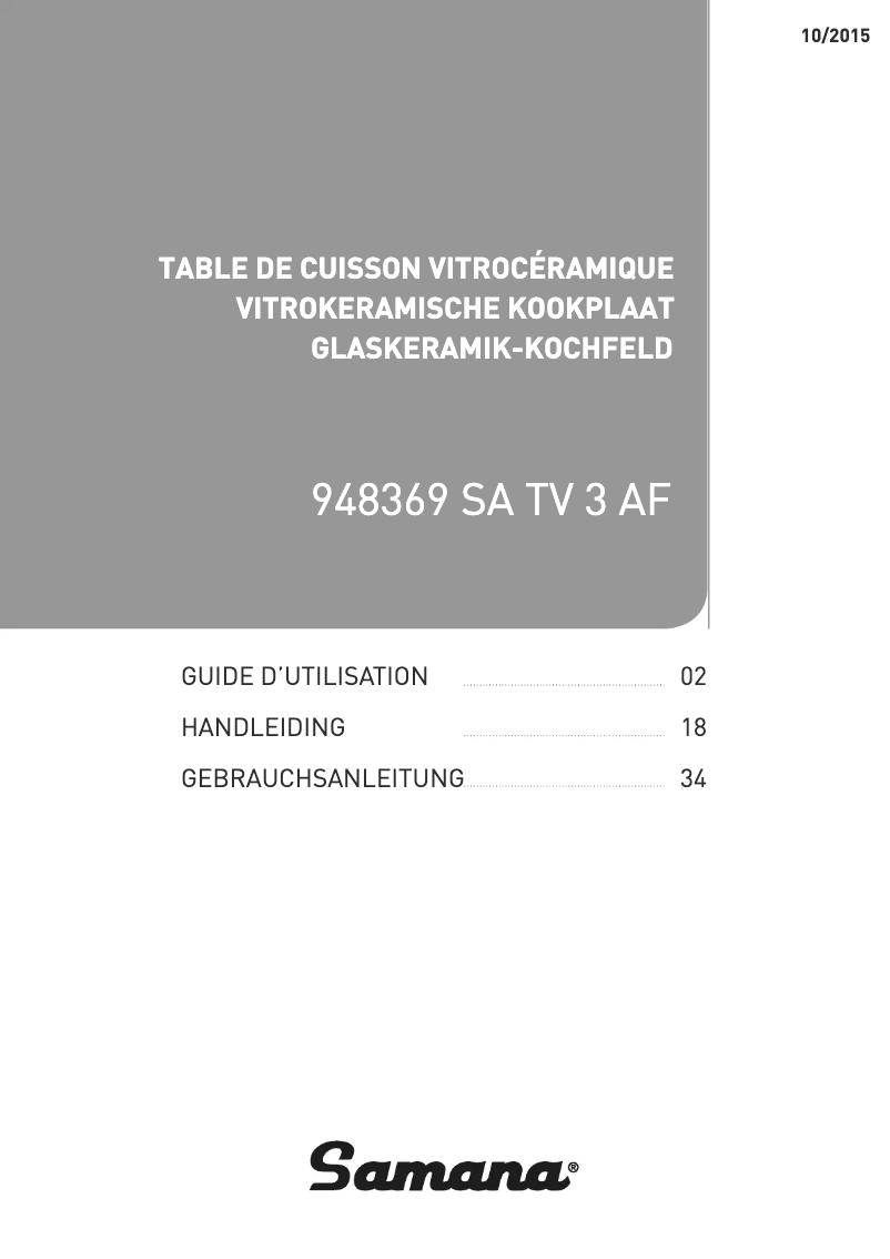 First page image of the manual for SA TV 3 AF