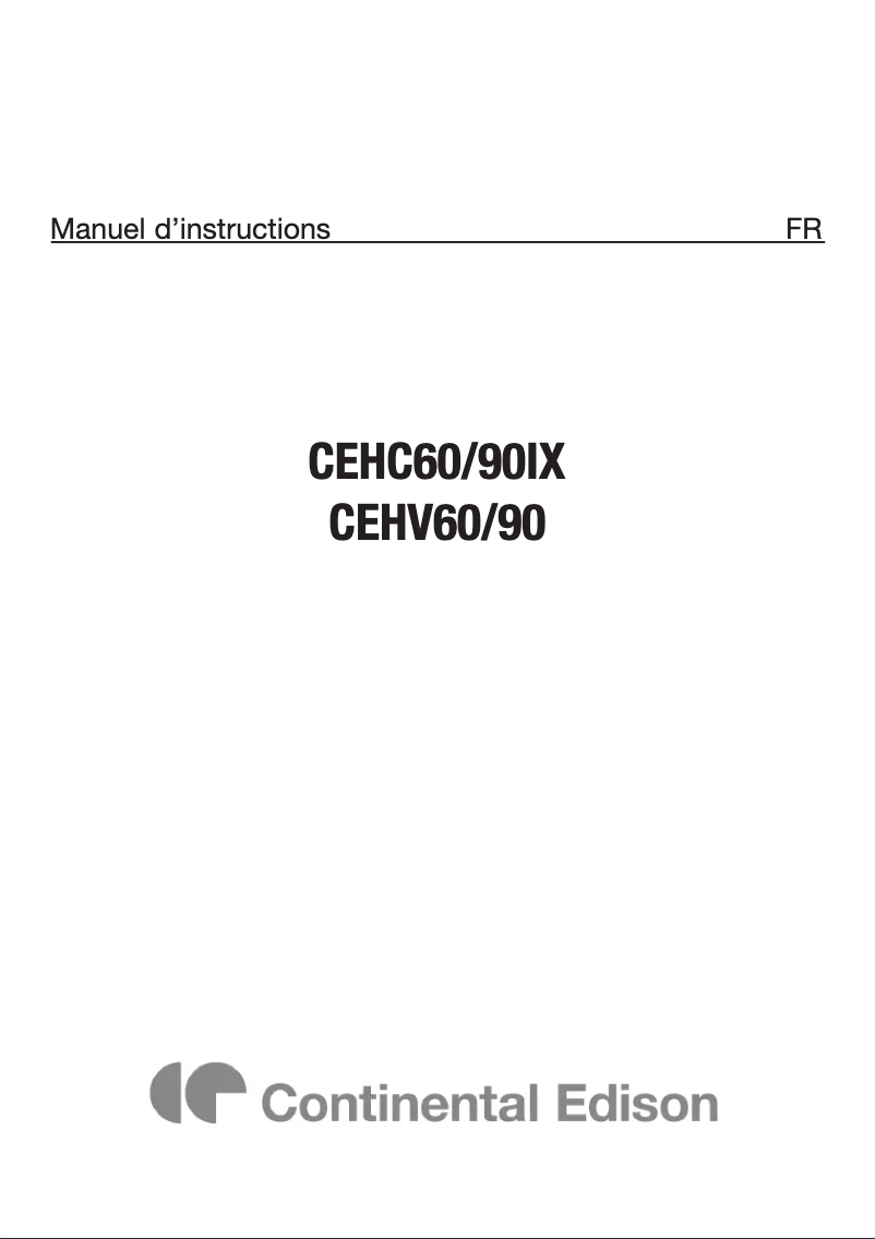 Image de la première page du manuel de l'appareil CEHC90IX