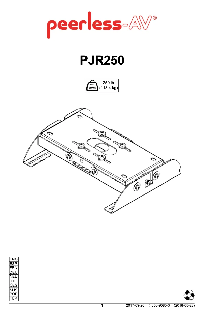 First page image of the manual for PJR250