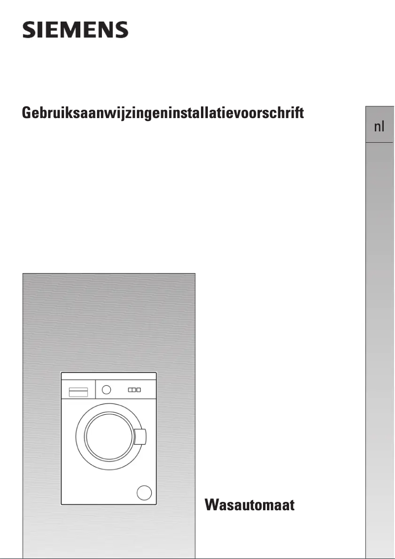 Page 1 of the manual User Manual Siemens WM14A160FN