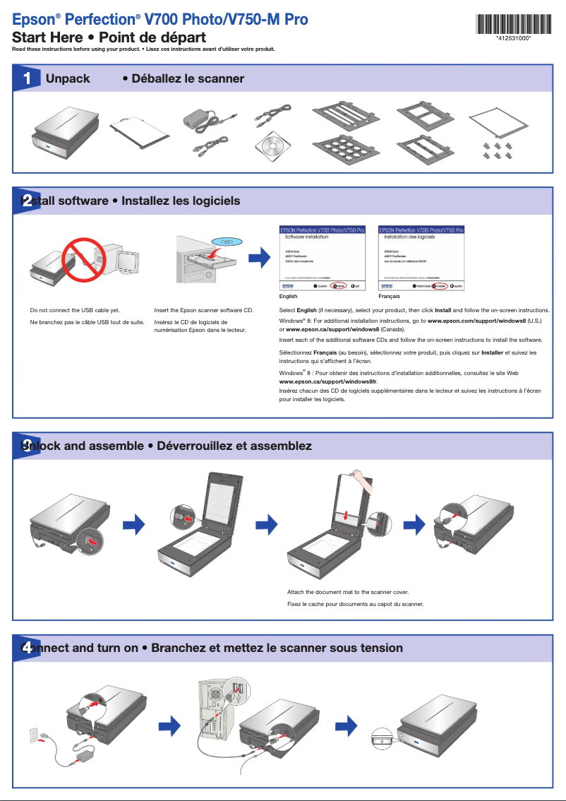 First page image of the manual for Perfection V700 Photo