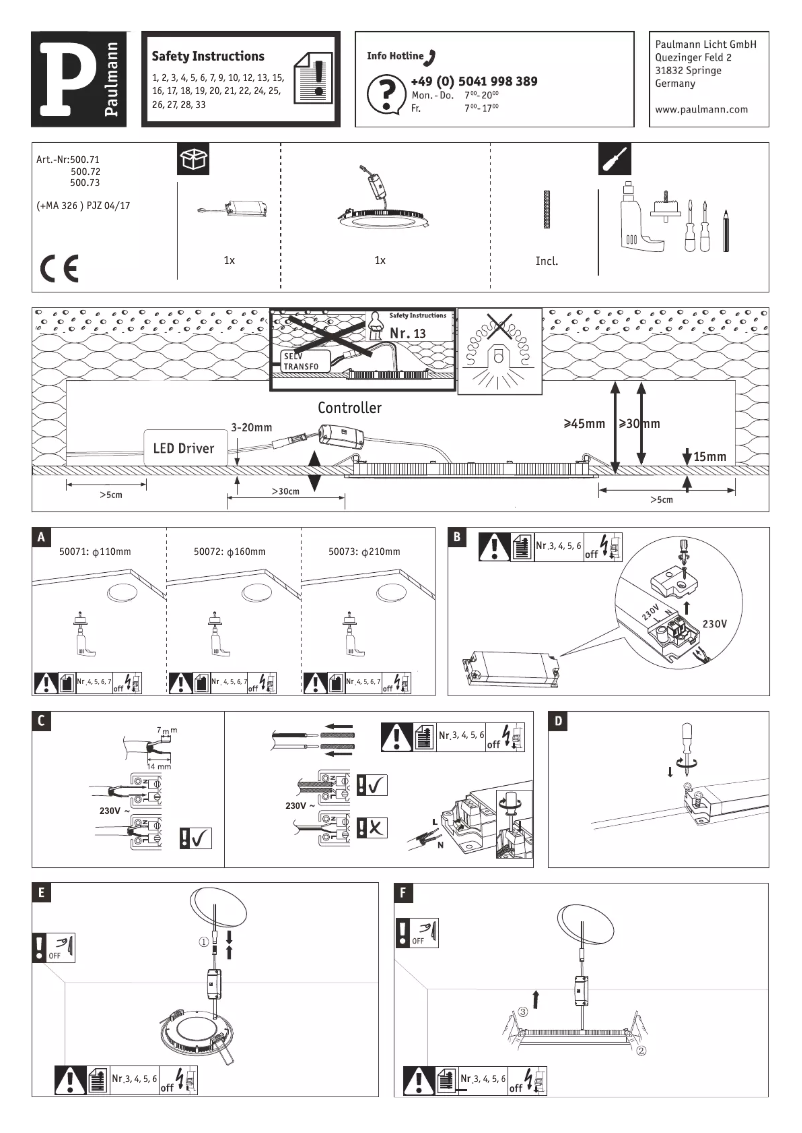 Page 1 of the manual User Manual Paulmann 500.71