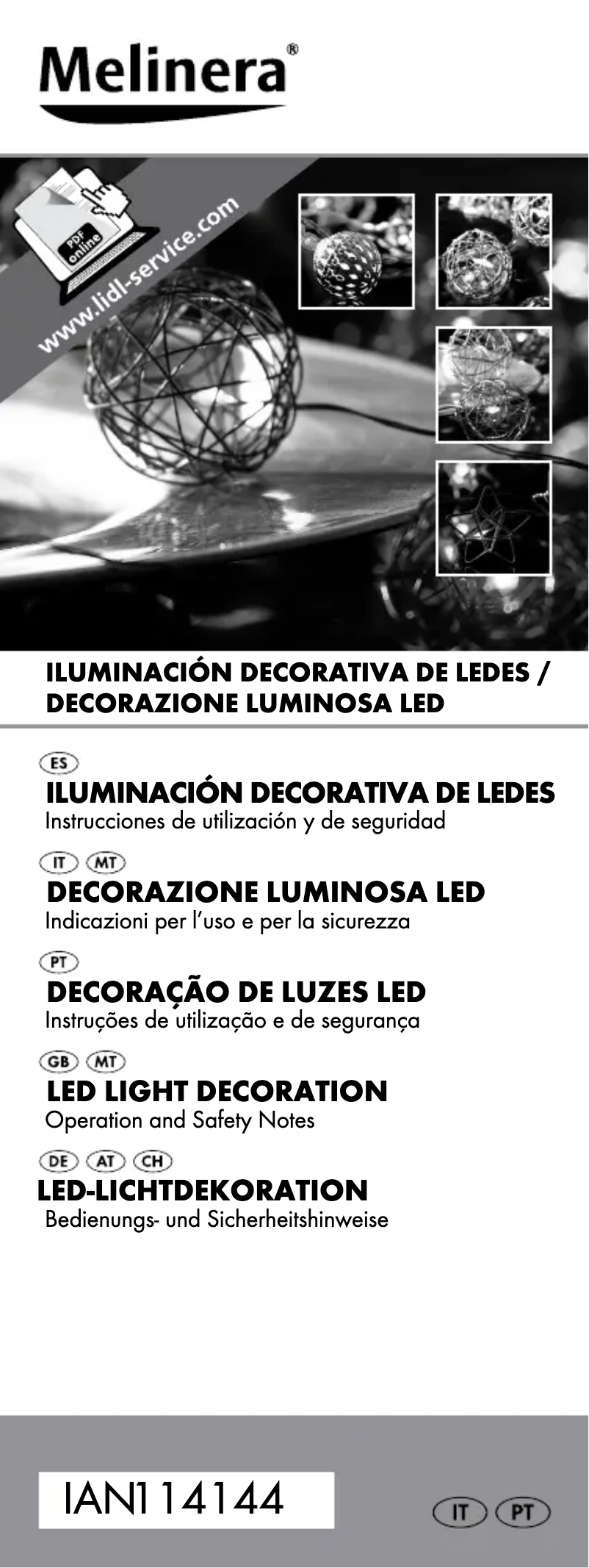 Page 1 of the manual User Manual Melinera IAN 114144