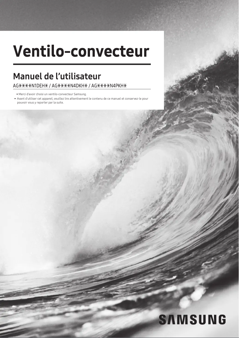 First page image of the manual for AG105MN4DKH