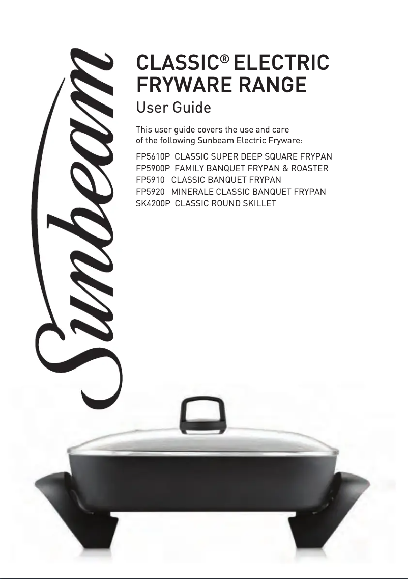 First page image of the manual for Classic Banquet FP5910